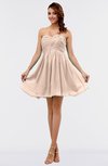 ColsBM Amani Peach Puree Simple Sleeveless Zip up Short Ruching Party Dresses