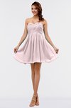 ColsBM Amani Petal Pink Simple Sleeveless Zip up Short Ruching Party Dresses
