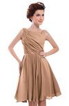 ColsBM Courtney Almost Apricot Modest A-line Bateau Sleeveless Zip up Ruching Homecoming Dresses
