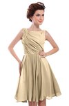 ColsBM Courtney Apricot Gelato Modest A-line Bateau Sleeveless Zip up Ruching Homecoming Dresses