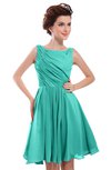 ColsBM Courtney Blue Turquoise Modest A-line Bateau Sleeveless Zip up Ruching Homecoming Dresses