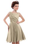 ColsBM Courtney Champagne Modest A-line Bateau Sleeveless Zip up Ruching Homecoming Dresses