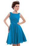 ColsBM Courtney Cornflower Blue Modest A-line Bateau Sleeveless Zip up Ruching Homecoming Dresses