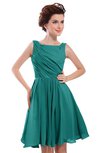 ColsBM Courtney Emerald Green Modest A-line Bateau Sleeveless Zip up Ruching Homecoming Dresses