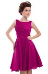 ColsBM Courtney Hot Pink Modest A-line Bateau Sleeveless Zip up Ruching Homecoming Dresses