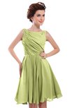 ColsBM Courtney Lime Green Modest A-line Bateau Sleeveless Zip up Ruching Homecoming Dresses