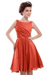 ColsBM Courtney Living Coral Modest A-line Bateau Sleeveless Zip up Ruching Homecoming Dresses