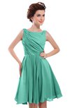 ColsBM Courtney Mint Green Modest A-line Bateau Sleeveless Zip up Ruching Homecoming Dresses