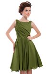 ColsBM Courtney Olive Green Modest A-line Bateau Sleeveless Zip up Ruching Homecoming Dresses