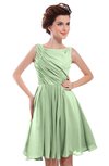 ColsBM Courtney Pale Green Modest A-line Bateau Sleeveless Zip up Ruching Homecoming Dresses