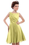 ColsBM Courtney Pastel Yellow Modest A-line Bateau Sleeveless Zip up Ruching Homecoming Dresses