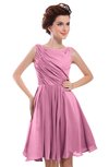 ColsBM Courtney Pink Modest A-line Bateau Sleeveless Zip up Ruching Homecoming Dresses