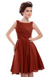ColsBM Courtney Rust Modest A-line Bateau Sleeveless Zip up Ruching Homecoming Dresses