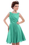 ColsBM Courtney Seafoam Green Modest A-line Bateau Sleeveless Zip up Ruching Homecoming Dresses