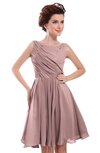 ColsBM Courtney Silver Pink Modest A-line Bateau Sleeveless Zip up Ruching Homecoming Dresses