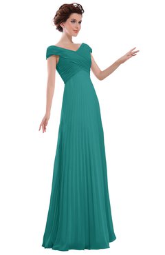 ColsBM Elise Emerald Green Casual V-neck Zipper Chiffon Pleated Bridesmaid Dresses