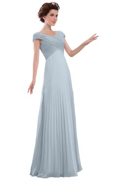 ColsBM Elise Illusion Blue Casual V-neck Zipper Chiffon Pleated Bridesmaid Dresses