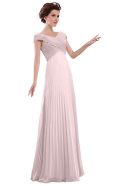 ColsBM Elise Petal Pink Casual V-neck Zipper Chiffon Pleated Bridesmaid Dresses