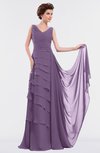 ColsBM Tessa Chinese Violet Romantic Sleeveless Zip up Chiffon Floor Length Tiered Bridesmaid Dresses