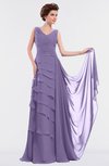 ColsBM Tessa Lilac Romantic Sleeveless Zip up Chiffon Floor Length Tiered Bridesmaid Dresses