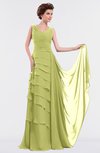 ColsBM Tessa Linden Green Romantic Sleeveless Zip up Chiffon Floor Length Tiered Bridesmaid Dresses