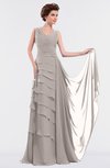 ColsBM Tessa Mushroom Romantic Sleeveless Zip up Chiffon Floor Length Tiered Bridesmaid Dresses