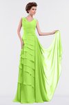 ColsBM Tessa Sharp Green Romantic Sleeveless Zip up Chiffon Floor Length Tiered Bridesmaid Dresses
