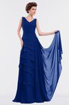 ColsBM Tessa Sodalite Blue Romantic Sleeveless Zip up Chiffon Floor Length Tiered Bridesmaid Dresses