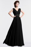 ColsBM Cordelia Black Vintage A-line Sleeveless Chiffon Floor Length Pleated Bridesmaid Dresses