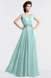 ColsBM Cordelia Blue Glass Vintage A-line Sleeveless Chiffon Floor Length Pleated Bridesmaid Dresses