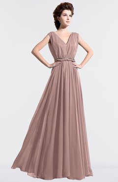 ColsBM Cordelia Blush Pink Vintage A-line Sleeveless Chiffon Floor Length Pleated Bridesmaid Dresses