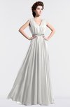 ColsBM Cordelia Cloud White Vintage A-line Sleeveless Chiffon Floor Length Pleated Bridesmaid Dresses