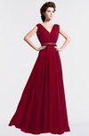 ColsBM Cordelia Dark Red Vintage A-line Sleeveless Chiffon Floor Length Pleated Bridesmaid Dresses