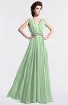 ColsBM Cordelia Light Green Vintage A-line Sleeveless Chiffon Floor Length Pleated Bridesmaid Dresses