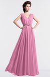 ColsBM Cordelia Pink Vintage A-line Sleeveless Chiffon Floor Length Pleated Bridesmaid Dresses
