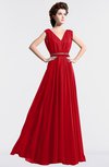 ColsBM Cordelia Red Vintage A-line Sleeveless Chiffon Floor Length Pleated Bridesmaid Dresses