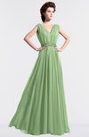 ColsBM Cordelia Sage Green Vintage A-line Sleeveless Chiffon Floor Length Pleated Bridesmaid Dresses