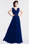 ColsBM Cordelia Sodalite Blue Vintage A-line Sleeveless Chiffon Floor Length Pleated Bridesmaid Dresses