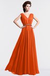 ColsBM Cordelia Tangerine Vintage A-line Sleeveless Chiffon Floor Length Pleated Bridesmaid Dresses