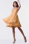 ColsBM Estelle Apricot Modest A-line One Shoulder Criss-cross Straps Short Ruching Bridesmaid Dresses