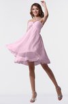 ColsBM Estelle Baby Pink Modest A-line One Shoulder Criss-cross Straps Short Ruching Bridesmaid Dresses