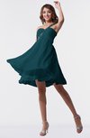 ColsBM Estelle Blue Green Modest A-line One Shoulder Criss-cross Straps Short Ruching Bridesmaid Dresses