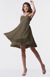 ColsBM Estelle Carafe Brown Modest A-line One Shoulder Criss-cross Straps Short Ruching Bridesmaid Dresses