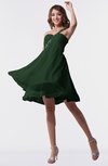 ColsBM Estelle Hunter Green Modest A-line One Shoulder Criss-cross Straps Short Ruching Bridesmaid Dresses