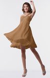 ColsBM Estelle Light Brown Modest A-line One Shoulder Criss-cross Straps Short Ruching Bridesmaid Dresses
