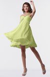 ColsBM Estelle Lime Green Modest A-line One Shoulder Criss-cross Straps Short Ruching Bridesmaid Dresses