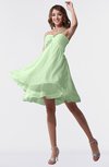 ColsBM Estelle Pale Green Modest A-line One Shoulder Criss-cross Straps Short Ruching Bridesmaid Dresses