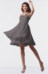 ColsBM Estelle Ridge Grey Modest A-line One Shoulder Criss-cross Straps Short Ruching Bridesmaid Dresses
