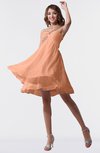 ColsBM Estelle Salmon Modest A-line One Shoulder Criss-cross Straps Short Ruching Bridesmaid Dresses