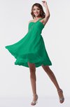 ColsBM Estelle Sea Green Modest A-line One Shoulder Criss-cross Straps Short Ruching Bridesmaid Dresses